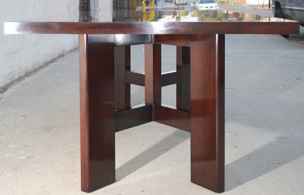 Dining Table in Solid Walnut, Custom Made by Petersen Antiques In Excellent Condition In Los Angeles, CA