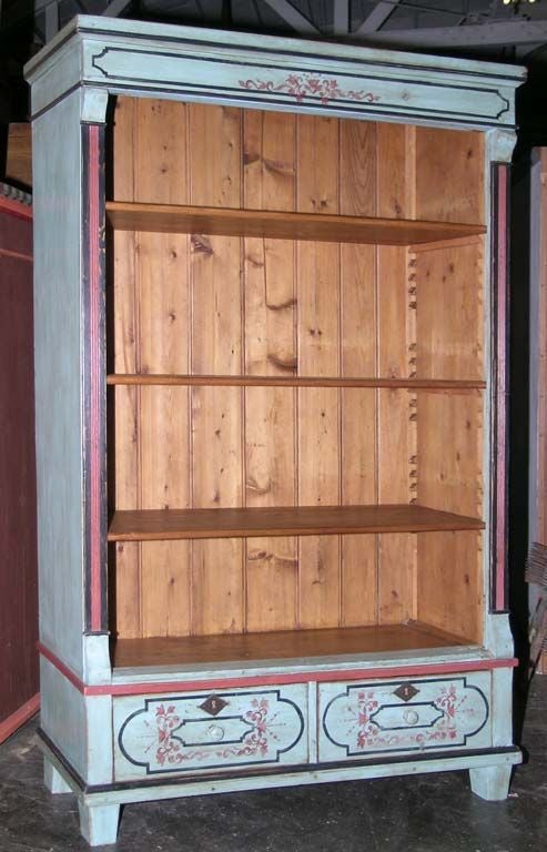 Country bookcase from western Russia with two drawers and adjustable shelves. Shelves are 13.5