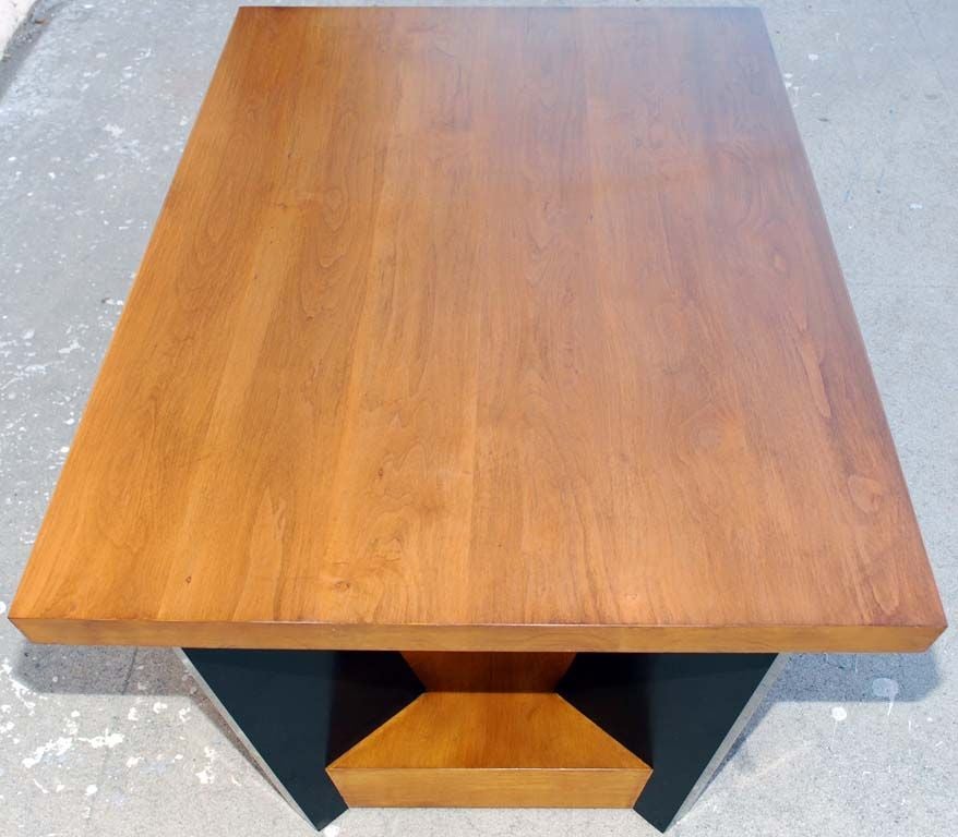 Modern Walnut Coffee Table, Custom Made by Petersen Antiques For Sale