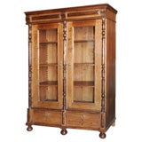 19th Century Russian Glassfront Bookcase with Drawers