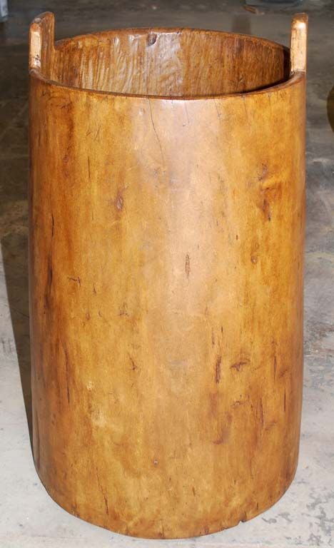 Large Water Barrel Made from a Huge Tree Trunk!