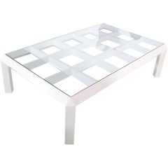 White Lacquer Geometric Coffee Table