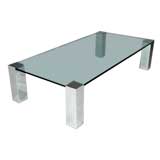Chrome and glass coffee table by Willy Rizzo