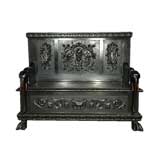 Portuguese carved elephant head colonial bench or windowseat