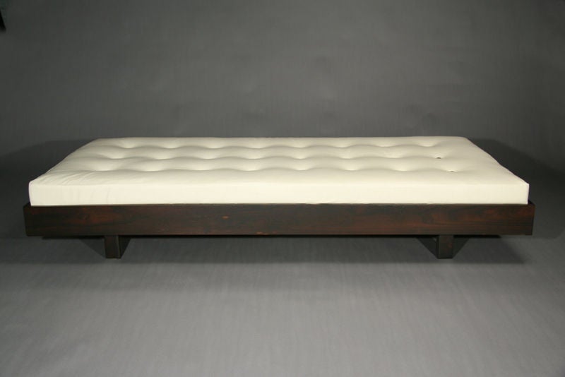 Brazilian rosewood day bed with cream leather