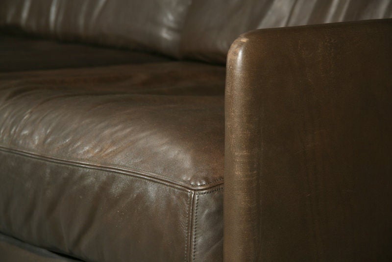 Leather Brown leather sectional sleeper sofa by De Sede