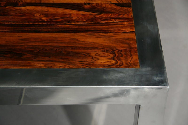 Gorgeous rosewood and polished aluminum dining table 1