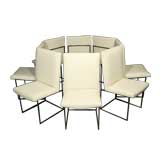 Set of eight leather
bronze dining chairs by Milo Baughman Set of eight leather
bronze dining chairs by Milo Baughman