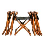 Set of five folding stools by Poul Hundevad