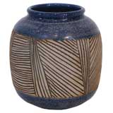 Small blue glazed stoneware vase by Victoria Littlejohn