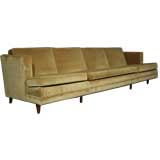 Champagne mohair sofa in the manner of Dunbar