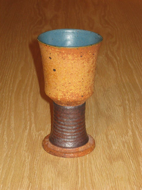 American Set of four glazed stoneware goblets by Victoria Littlejohn