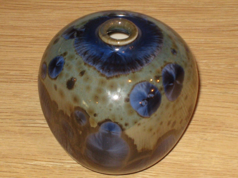 Tiny glazed stoneware vase by Herbert Sanders