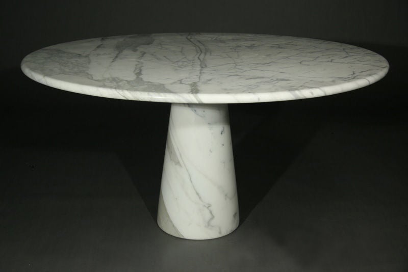White Faux Marble Dining Table