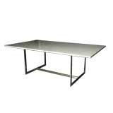 White marble and chrome dining table by Milo Baughman