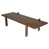 Rectangular Brazilian rosewood coffee table