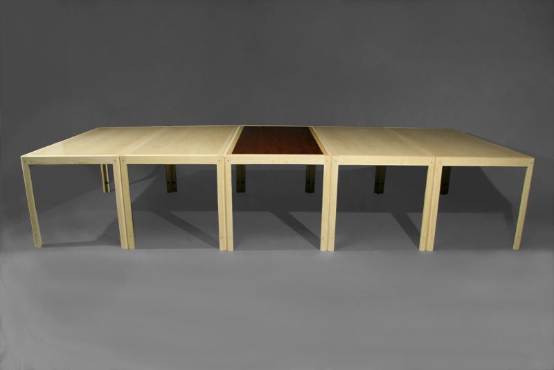 Bleached oak and rosewood conference table by Borge Mogensen