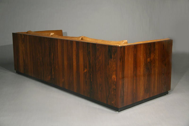 Thomas Hayes Studio Custom Rosewood, Caramel Leather Case Sofa 2