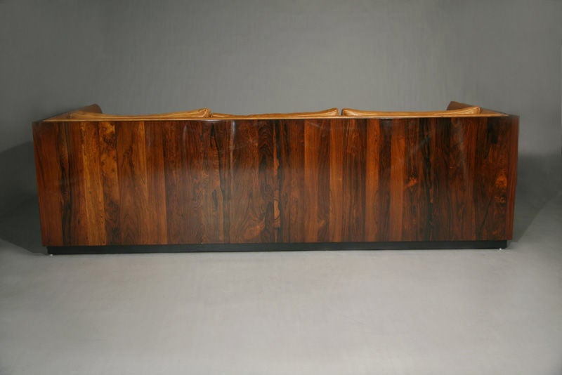 Thomas Hayes Studio Custom Rosewood, Caramel Leather Case Sofa 3