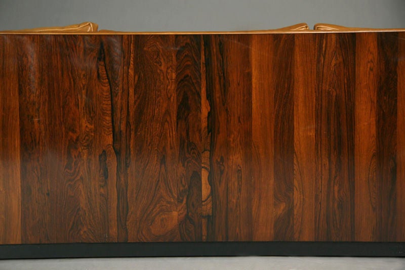 Thomas Hayes Studio Custom Rosewood, Caramel Leather Case Sofa 4