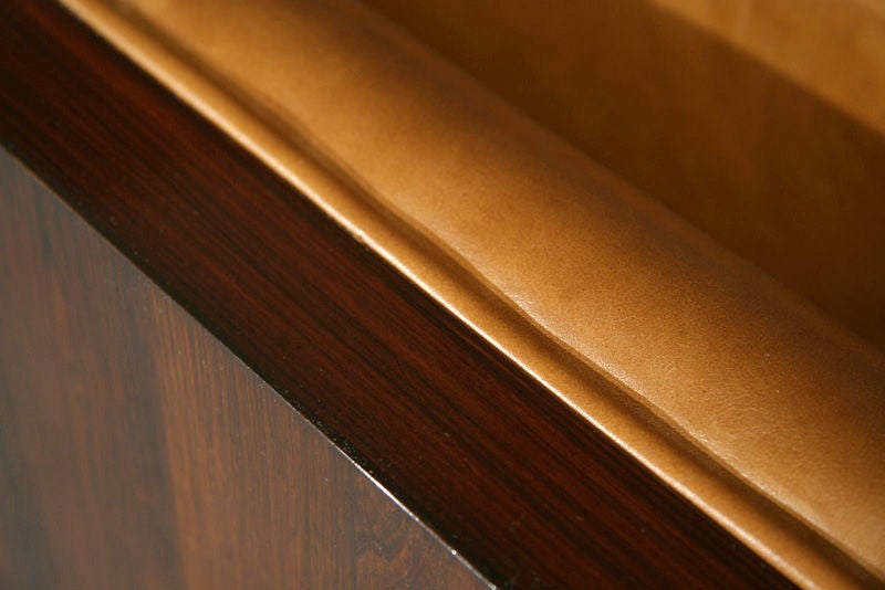 Thomas Hayes Studio Custom Rosewood, Caramel Leather Case Sofa 5