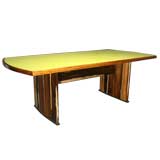 Braziglass old growth sap grain rosewood dining table.
