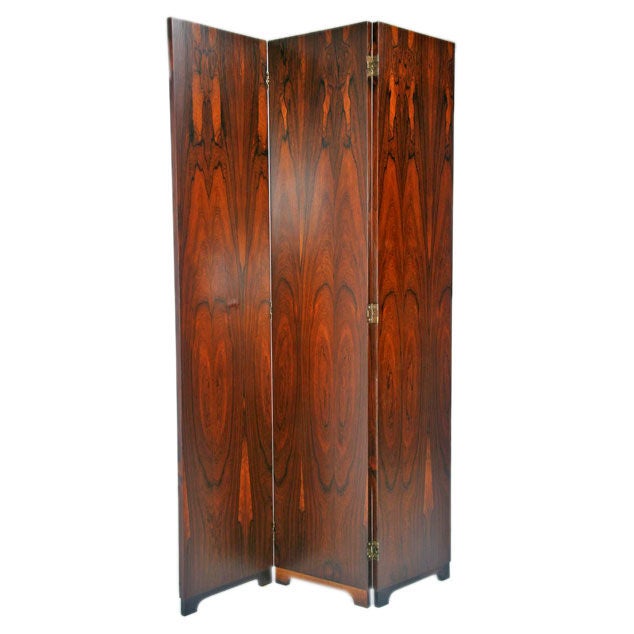 Tall Brazilian rosewood folding screen