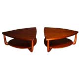 Pair of walnut side tables by Allen Ditson