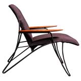 An iron wood and upholstered lounge chair by Allen Ditson
