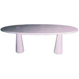 Double pedestal "Eros" marble dining table by Angelo Mangiarotti