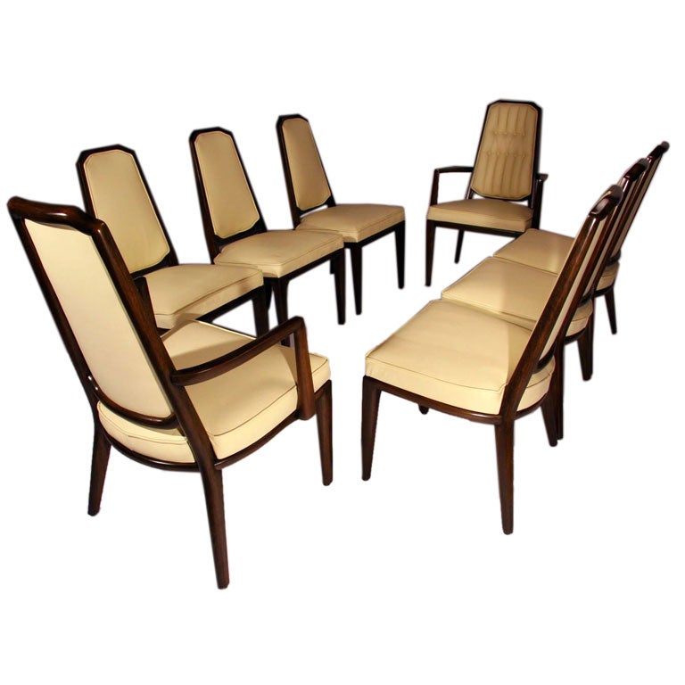 Set of Eight Mahogany Dining Chairs by Monteverdi-Young