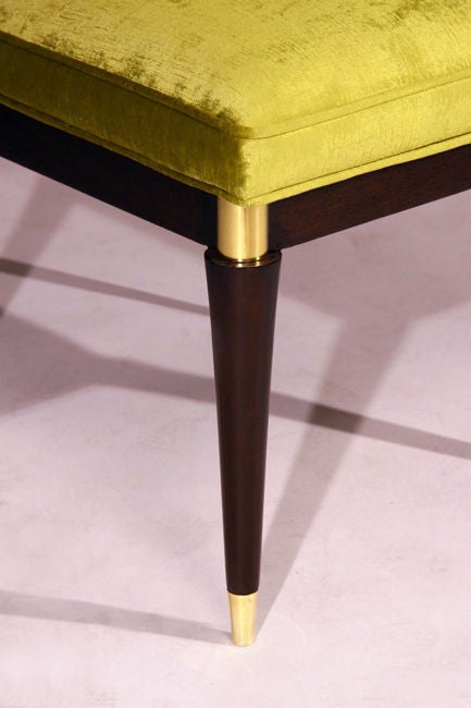 Wood Set of 10 custom green velvet dining chairs by Monteverdi-Young