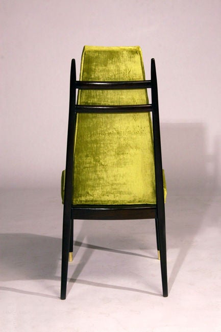 Set of 10 custom green velvet dining chairs by Monteverdi-Young 3