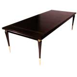 Custom wood and brass inlay dining table by Monteverdi-Young