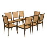 Set of eight jacaranda dining chairs by Joaquim Tenreiro