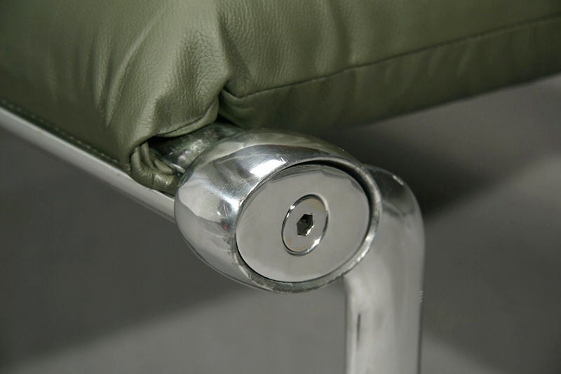 Pair of Long Leather and Chrome Benches by Knoll 2