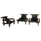 Three Brazilian Salvaged Wood Chairs by Molambo Moveis
