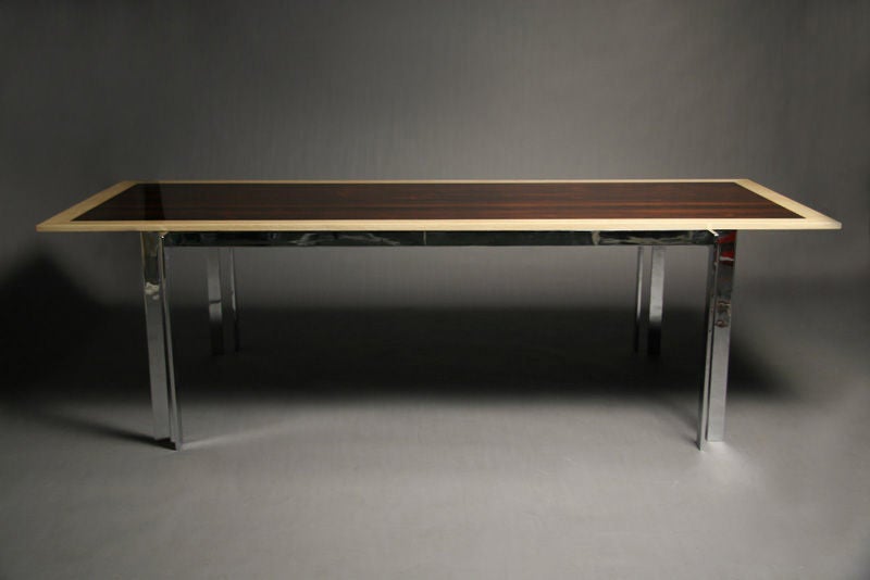 Thomas Hayes Studio rosewood, oak and solid steel table