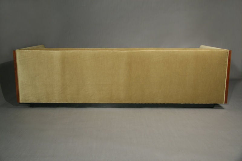 Walnut and mohair case sofa by Milo Baughman 4