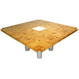 Vintage Marble & Burl Dining Table Pace Attribution