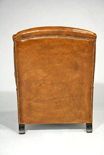 Leather wingback club chair 1