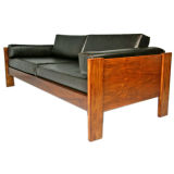 Sofa by L'Atelier of Sao Paolo in solid Caviuna and leather