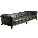 Button tufted original leather sofa by Monteverdi-Young