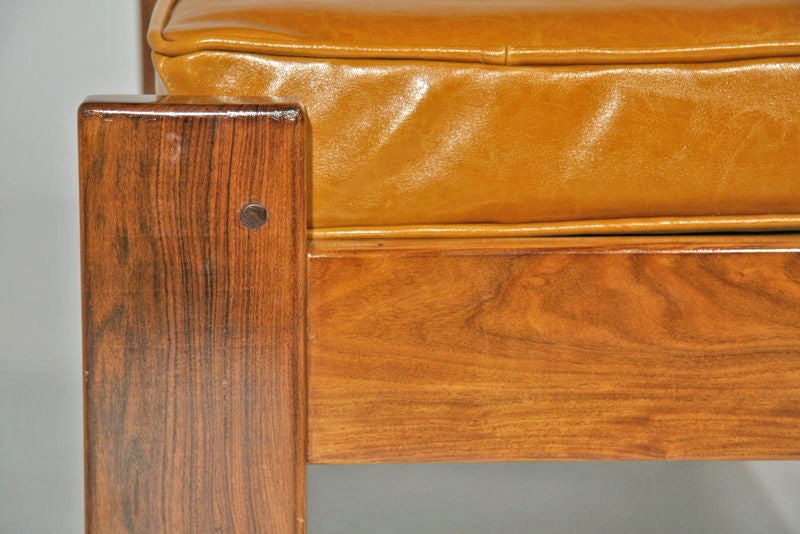 Brazilian Caviuna Wood and Leather Ottoman by Jorge Zalszupin for L'Atelier For Sale 3