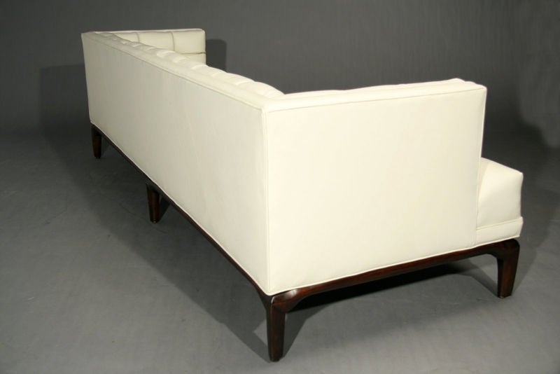 Cream button tufted leather sofa by Monteverdi-Young 1