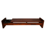 Rosewood bench with magazine holder by Jorge Zalszupin