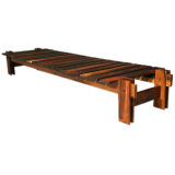 Brazilian rosewood slat bench