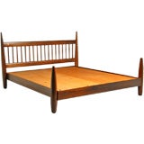 King Size exotic wood bed frame by Sergio Rodrigues