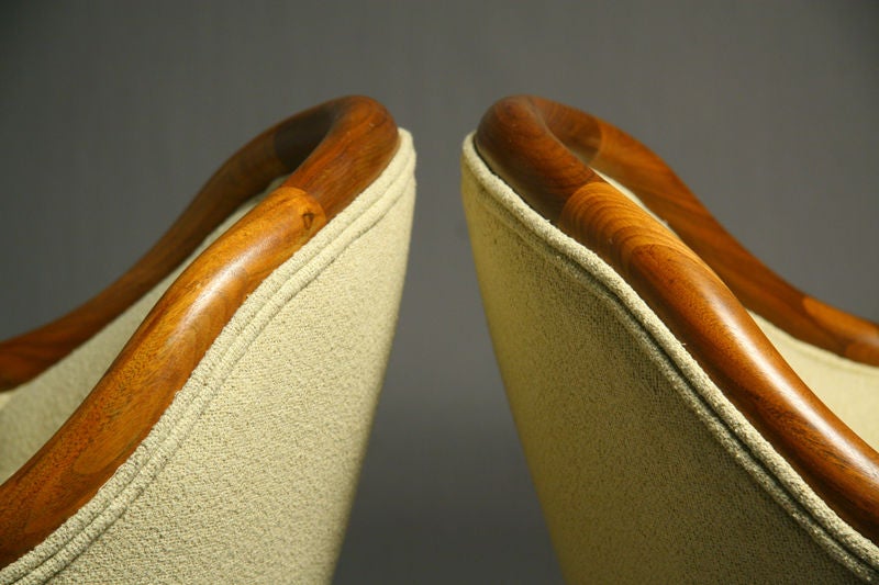 20th Century Pair of Carved Wood Ram's Head Arm Chairs by Monteverdi-Young