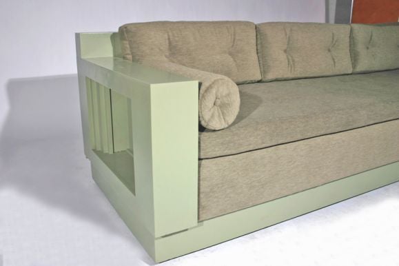 This daybed was designed for Rudolph Schindler for Basia Gingold sometime between 1926 and 1940. This and other pieces were designed over time for Gingold for several residences in Los Angeles and Beverly Hills, and only recently became available.